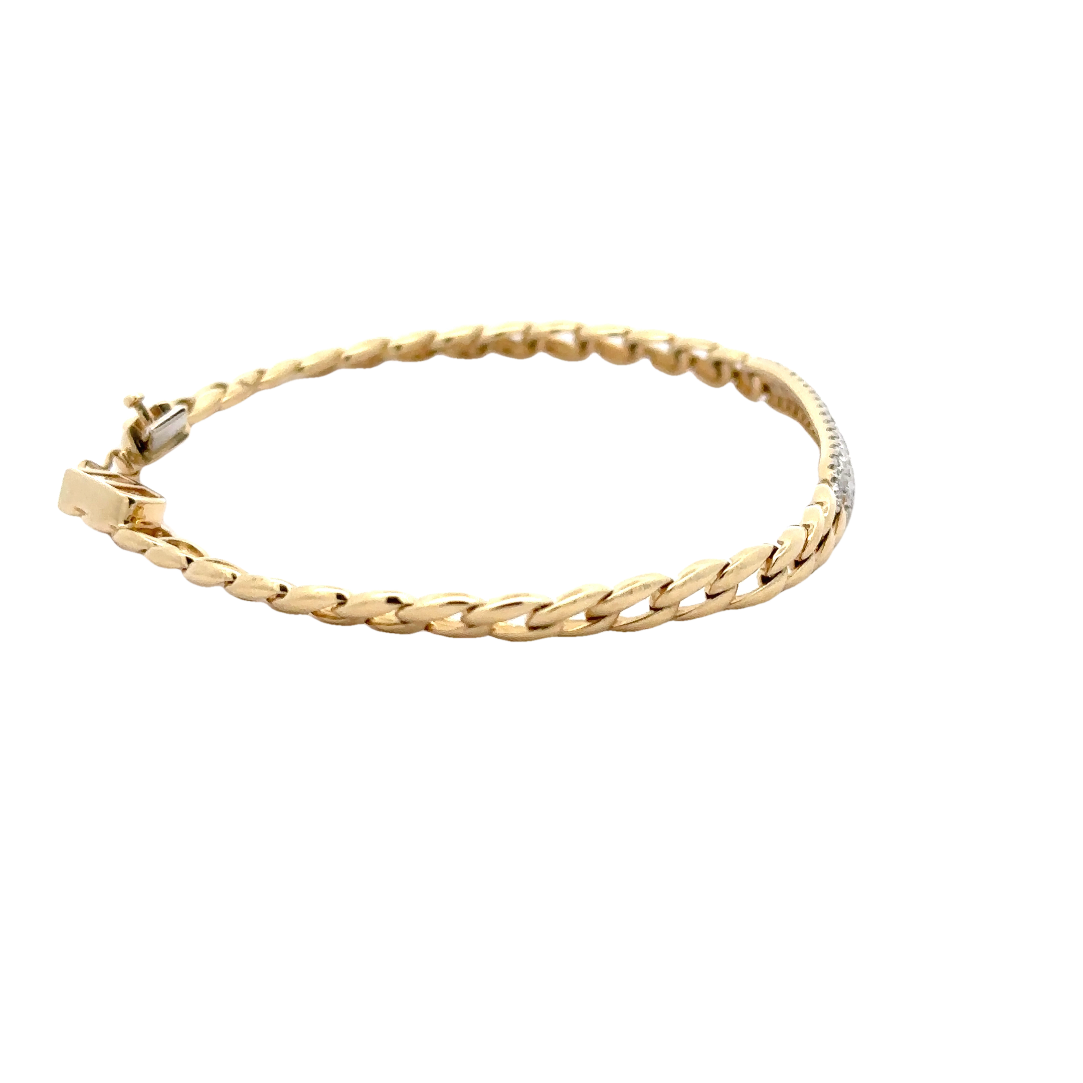 WD1708 14kt Gold Pave Diamond ID Bracelet