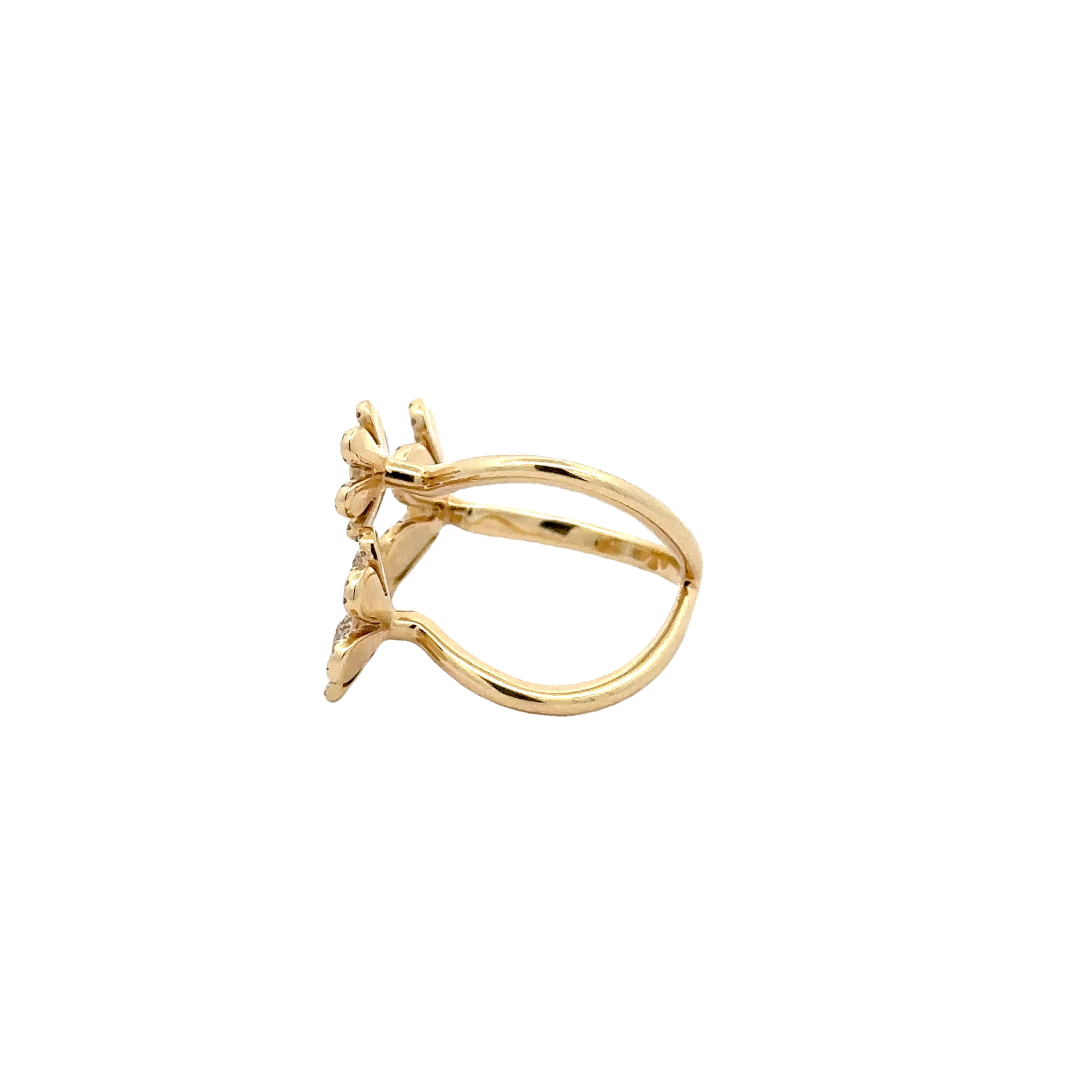 WD1689 14kt Gold Trinity Flower Ring