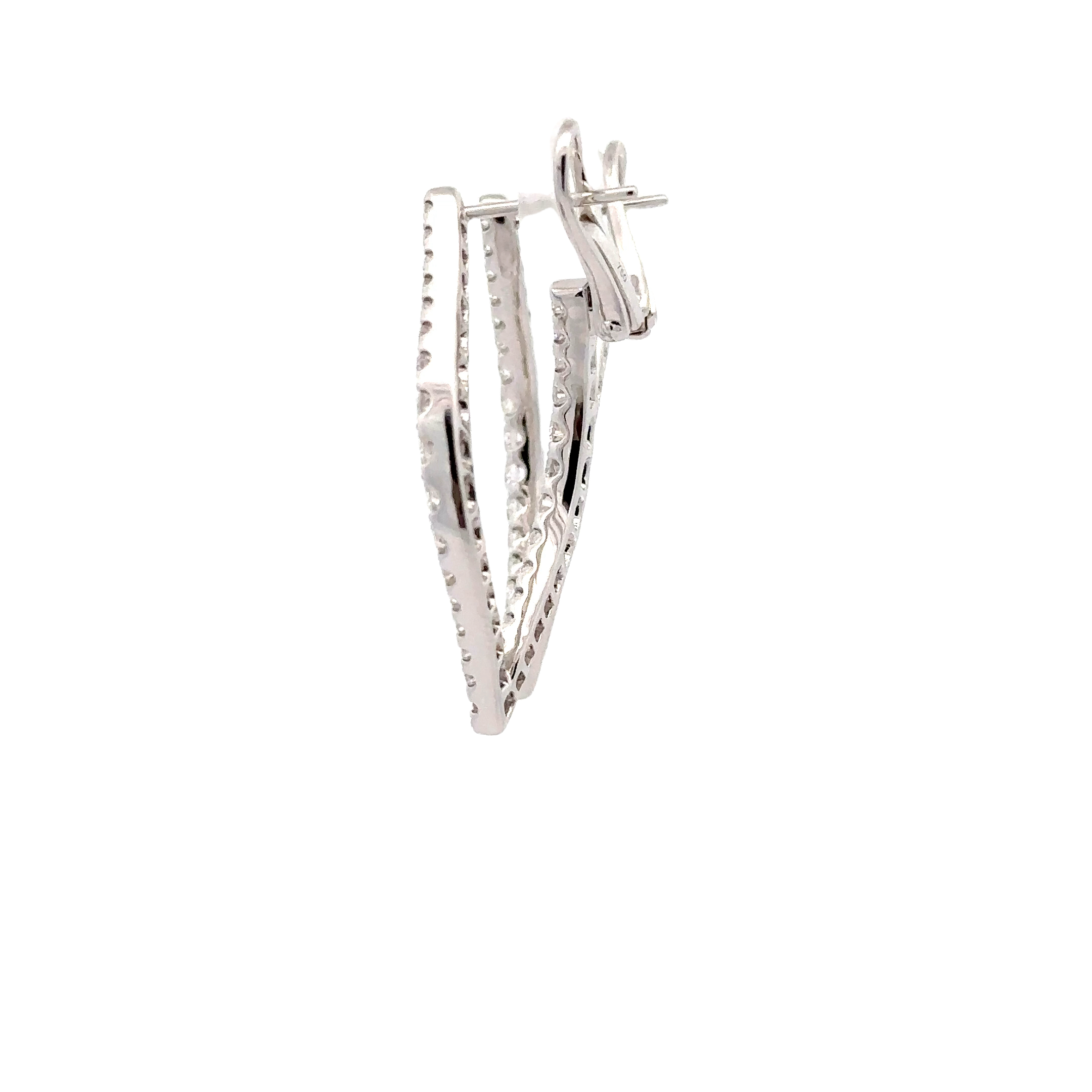 WD1692 14KT White Gold Diamond Single Petal Earrings