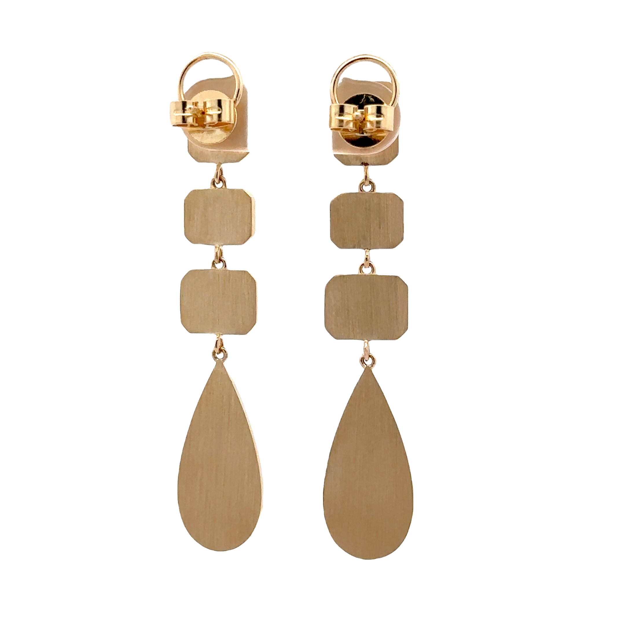 WD1694 14KT Gold Modern Drop Diamond Earring