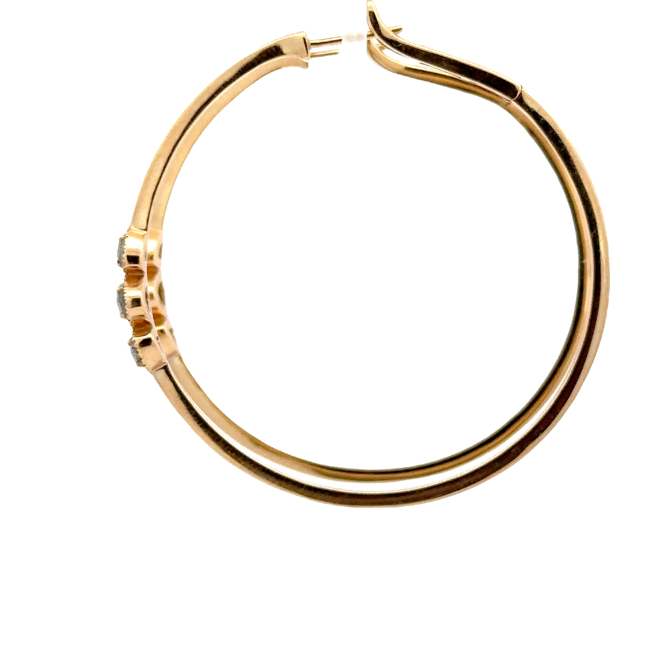 WD1697 14KT Gold and Labradorite Diamond Hoops