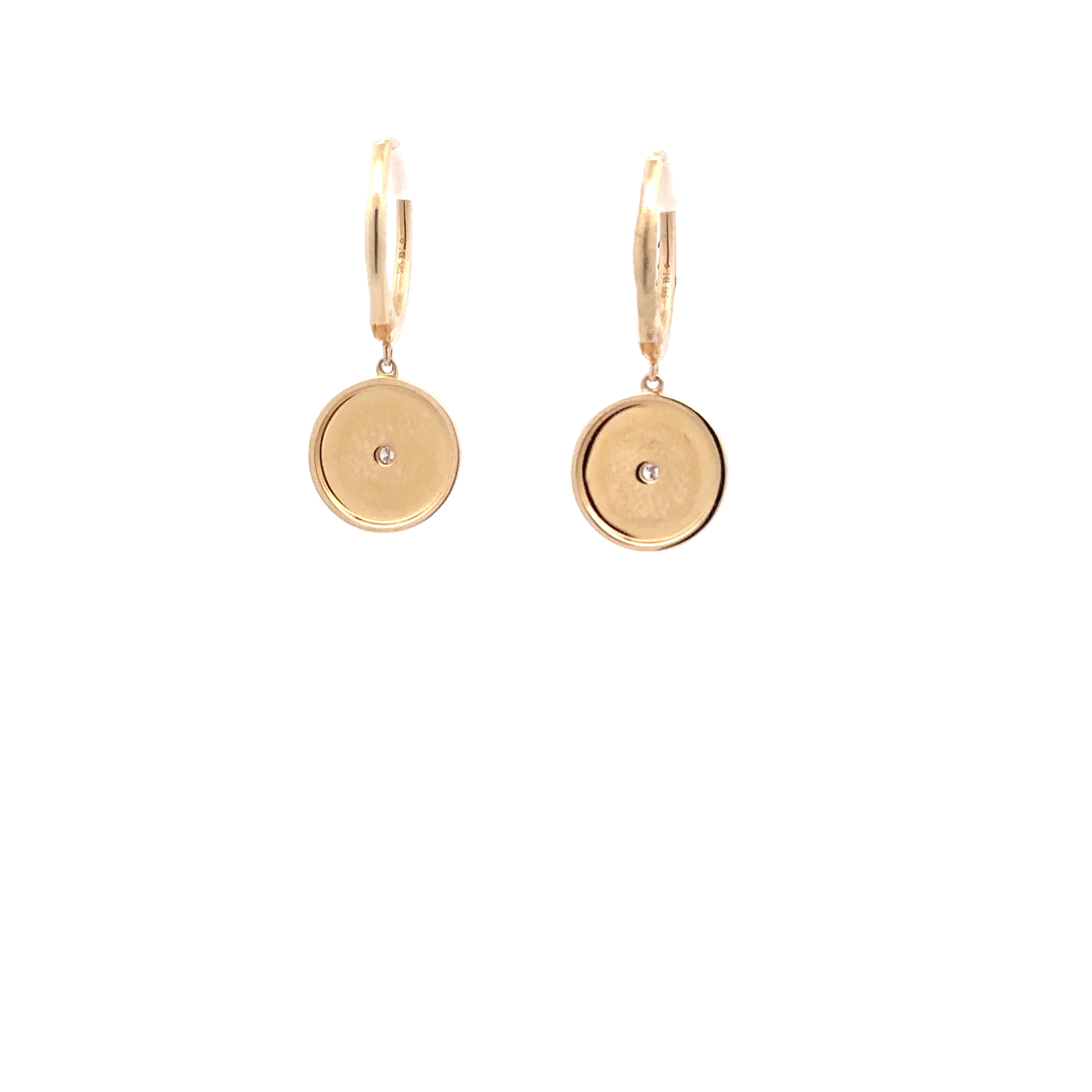 WD1716 14KT Gold with Diamond center Drop Earrings