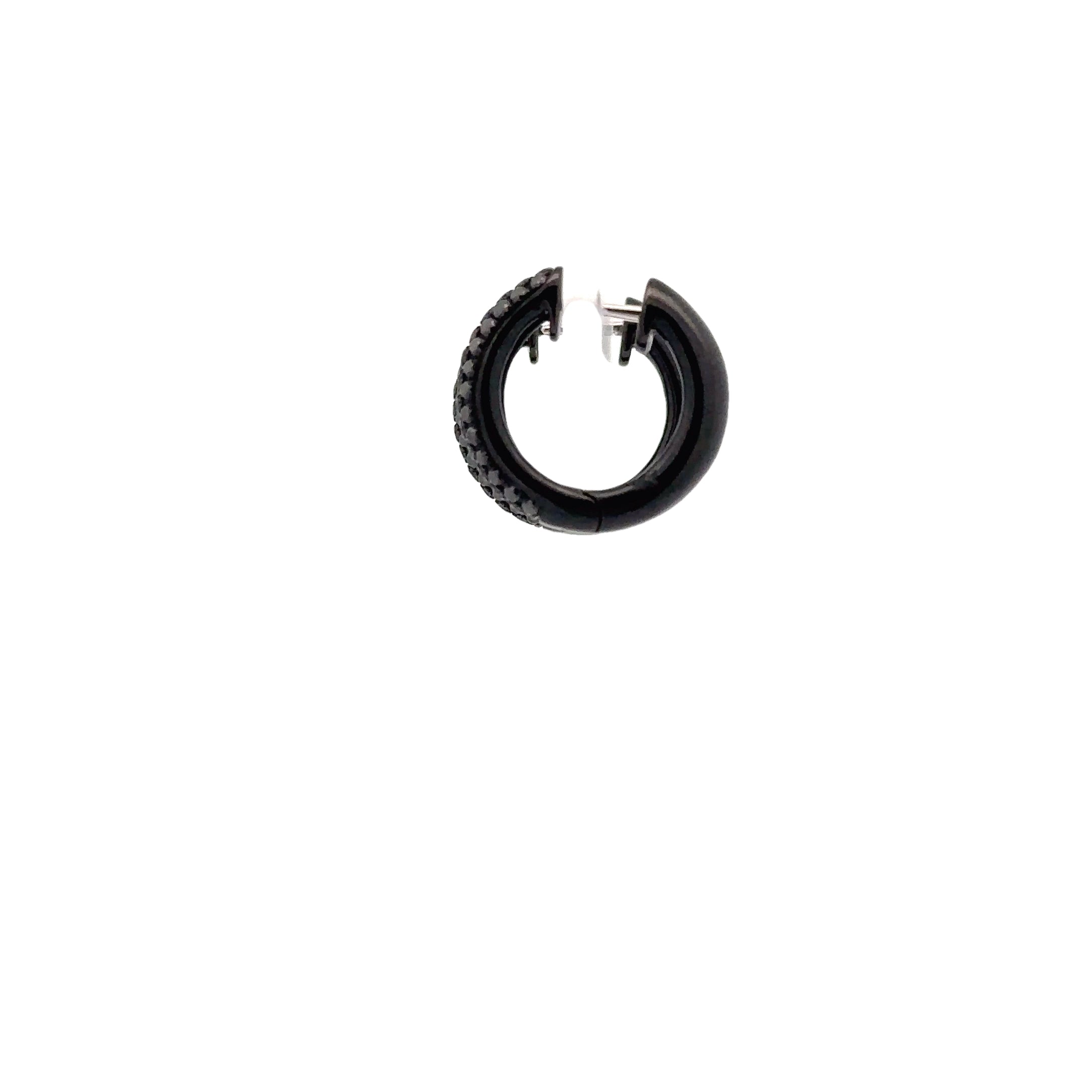 WD1730 Black Rhodiumed White Gold Black Diamond Hoops