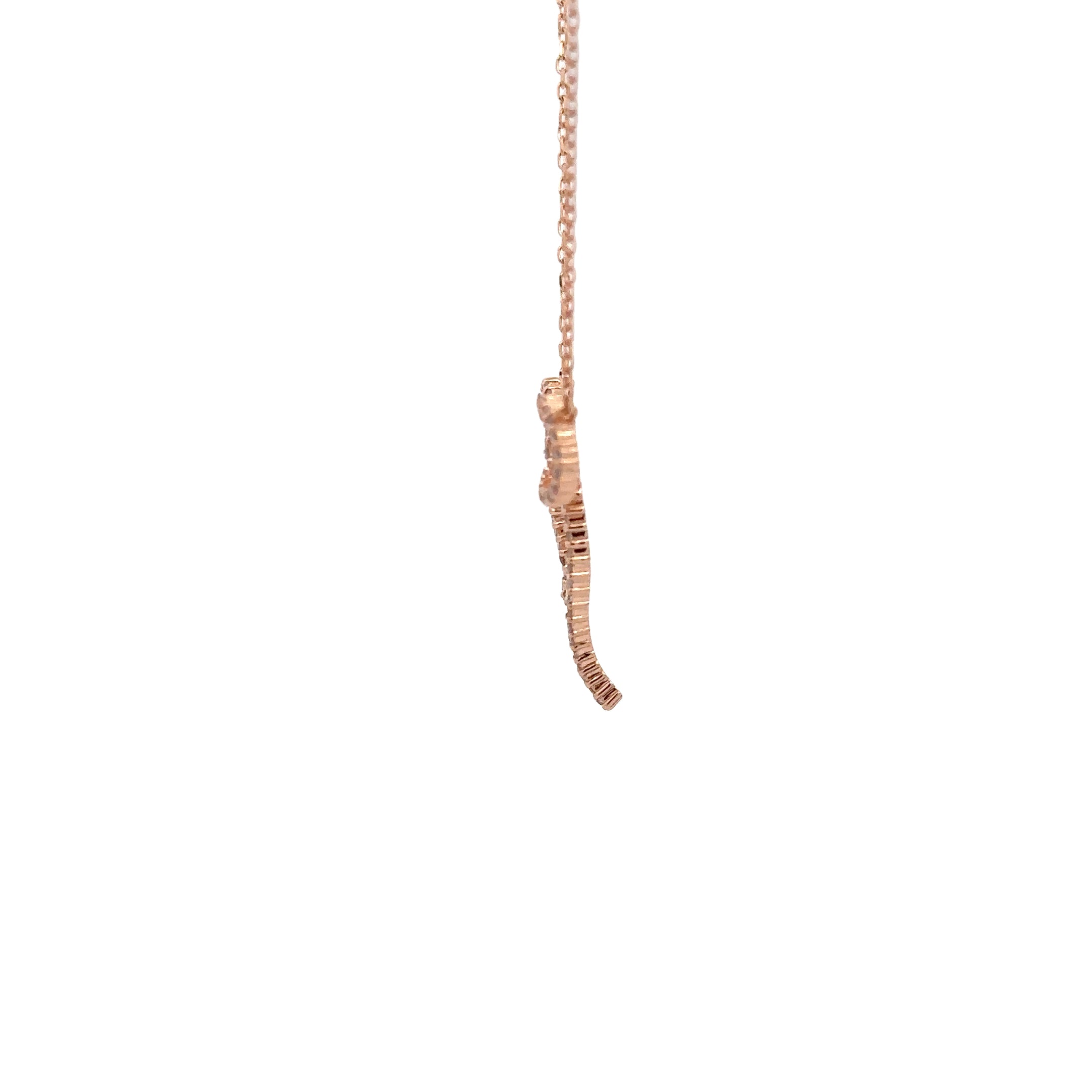 WD1742 14kt Rose Gold Diamond Bow Necklace