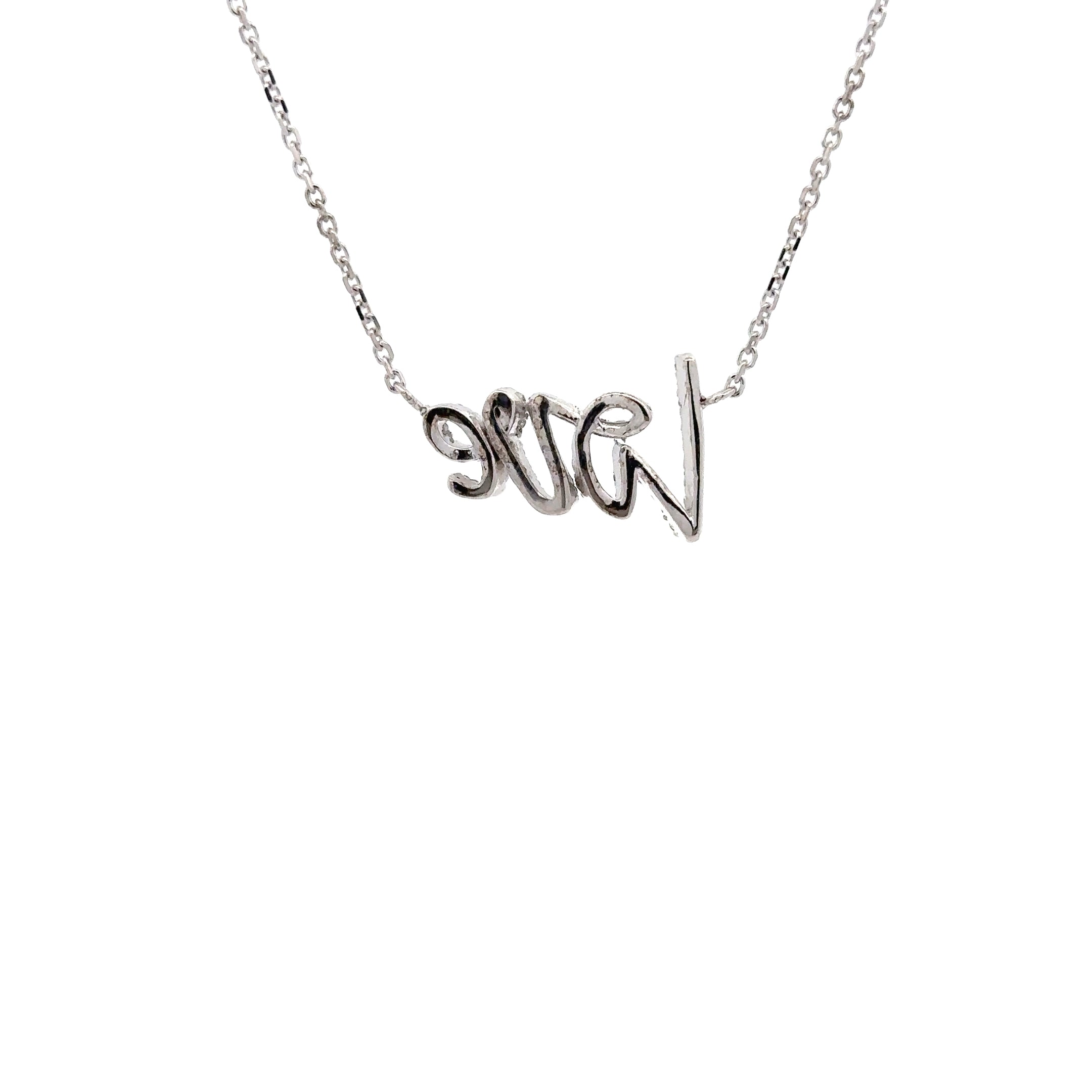 WD1743 14kt Gold Diamond Love Necklace