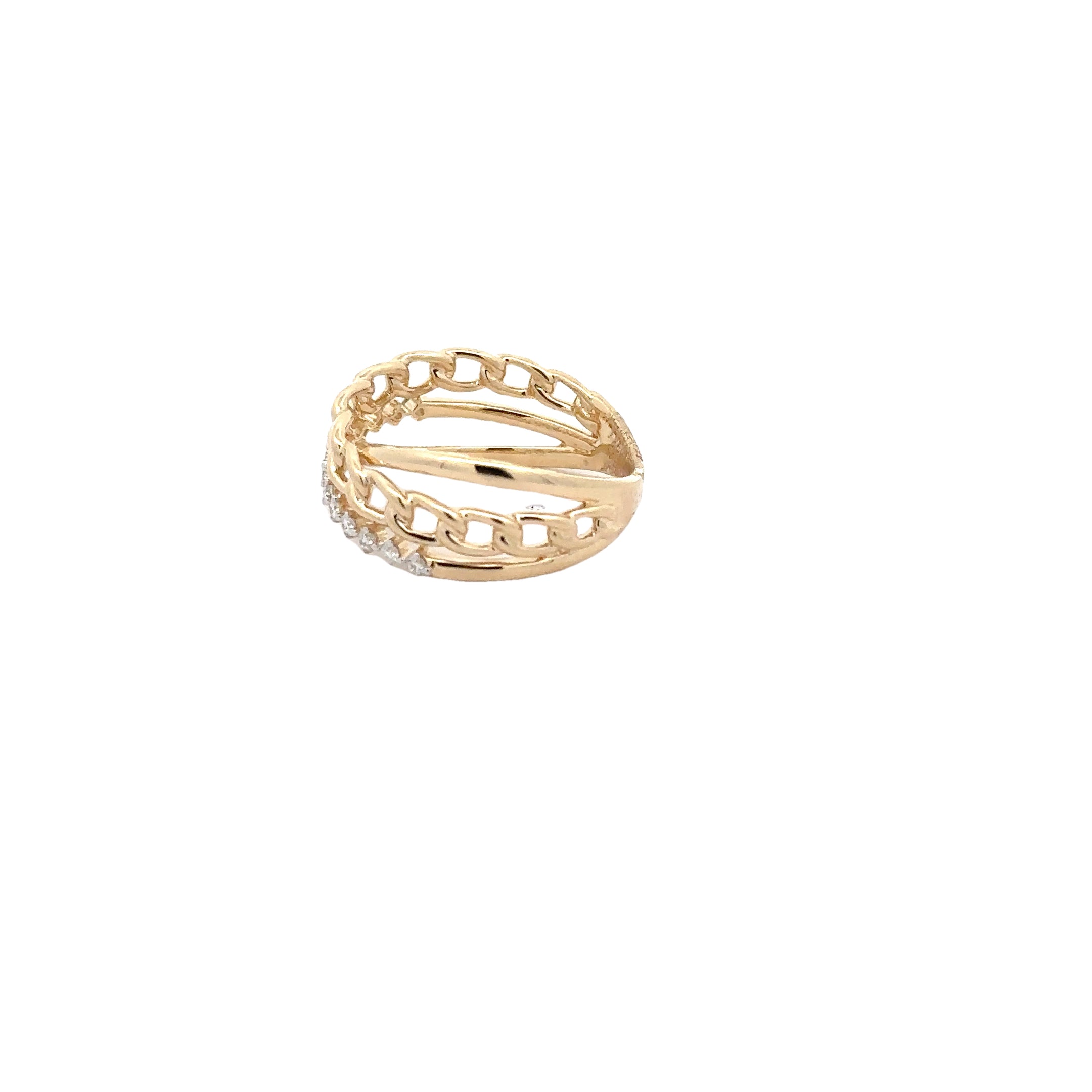 WD1724 14kt Gold Diamond Multi Chain Band