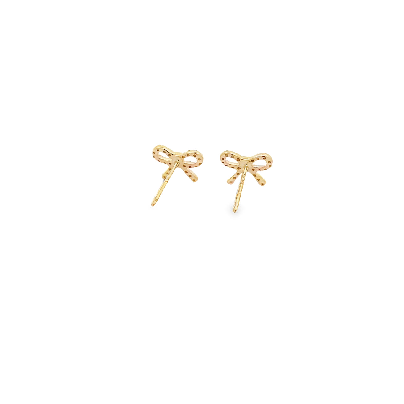 WD888 14kt Diamond Bow Studs