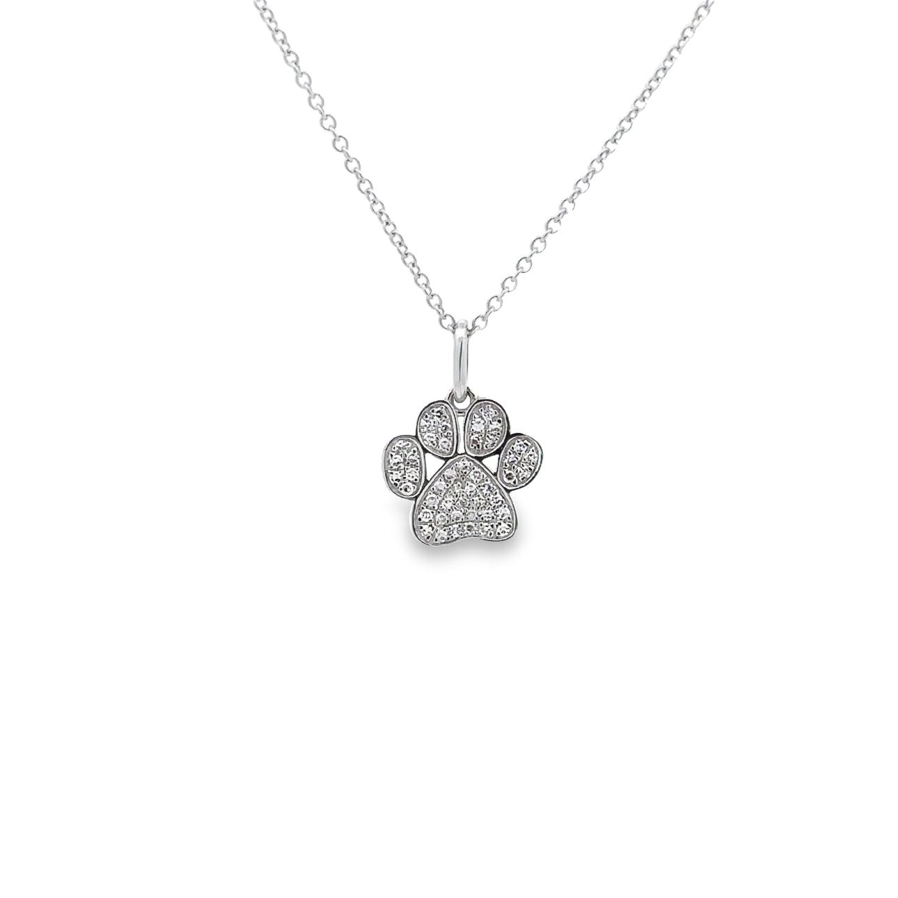 WD1241 14kt Gold Pave Diamond Paw Pendant