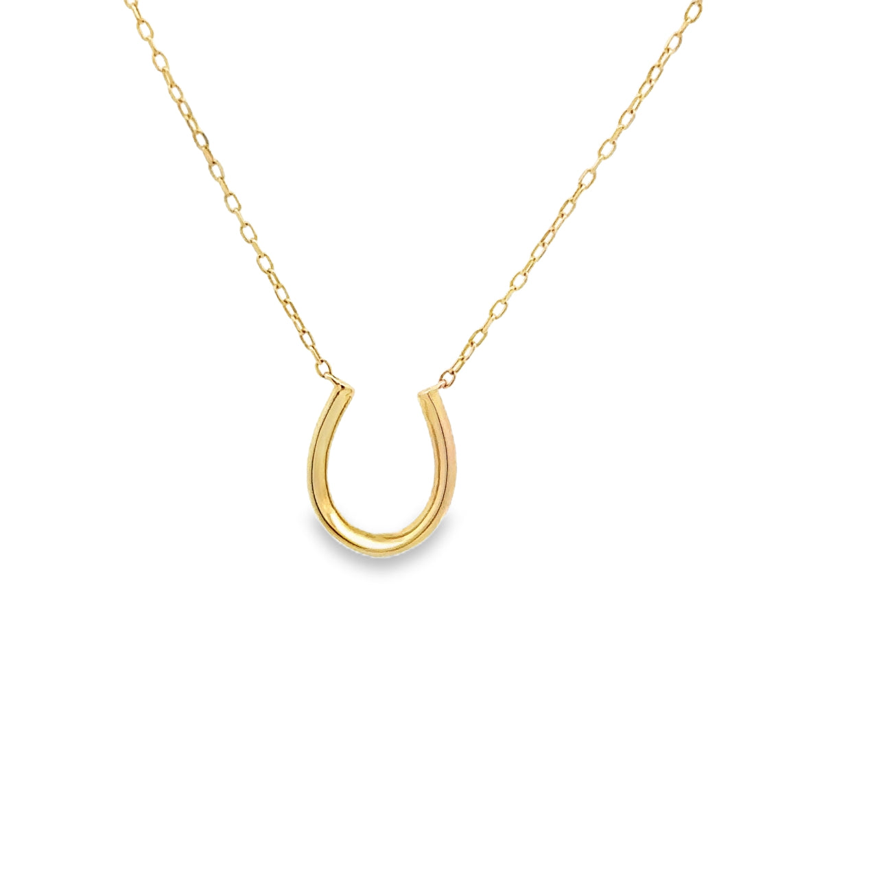 WD1637 14kt Gold Horseshoe Necklace with Pave Diamonds