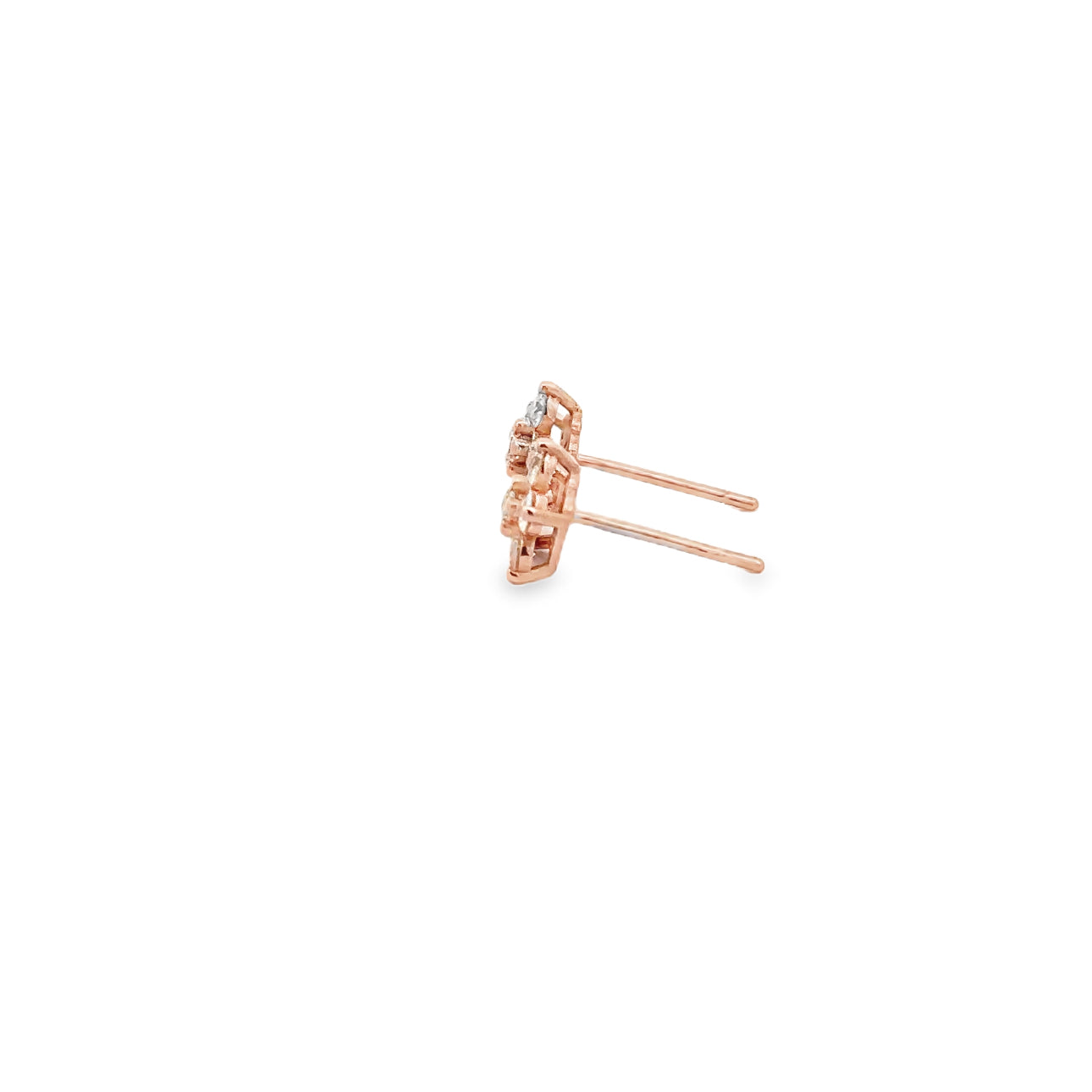 WD1639 14KT Gold Diamond Flower Stud Earrings