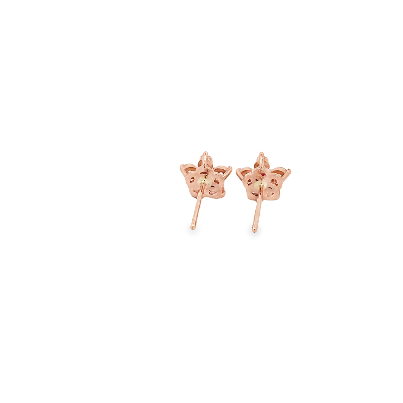 WD1639 14KT Gold Diamond Flower Stud Earrings