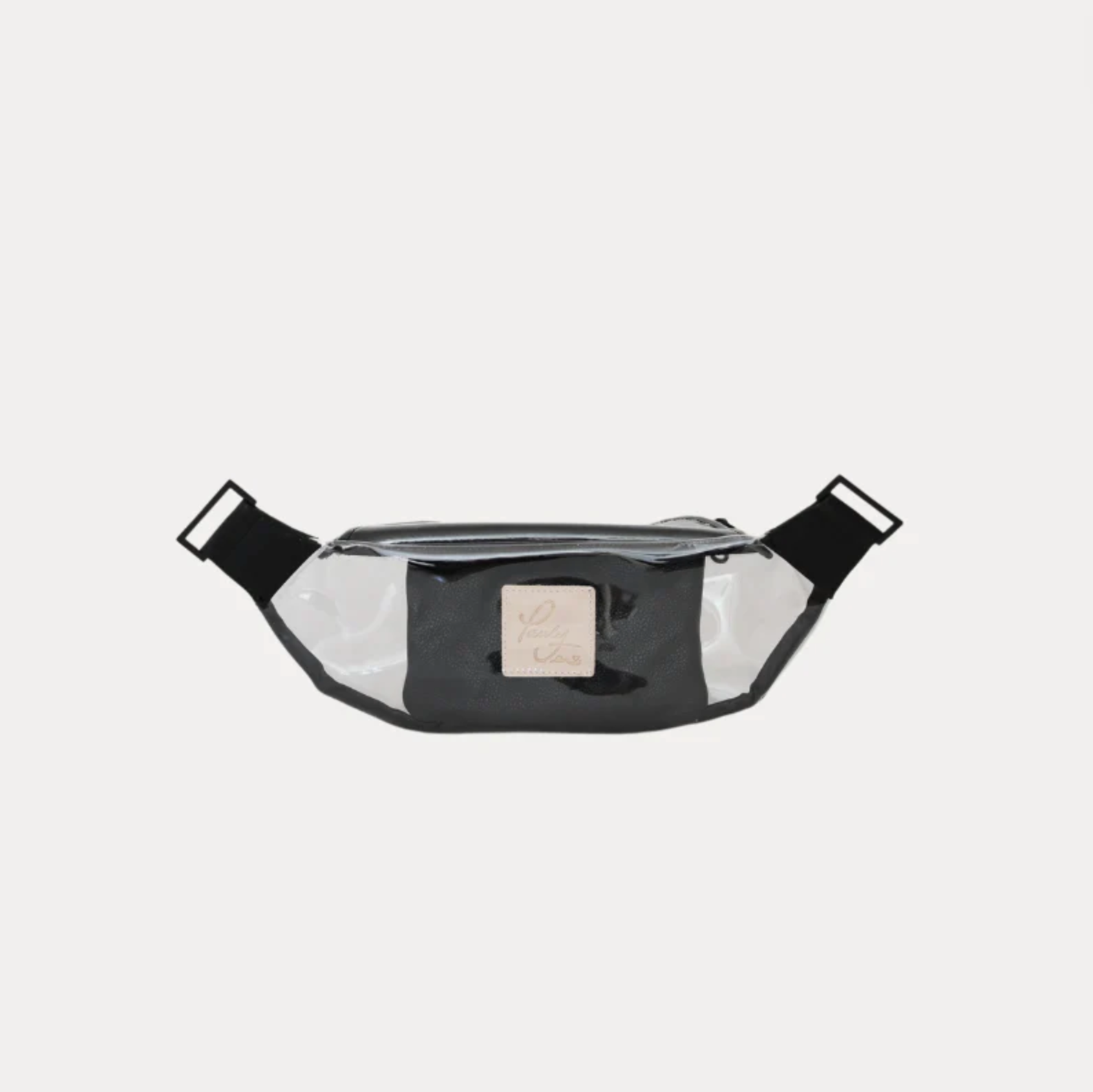 Clear Fanny Pack/Crossbody Bag with Black Leather + Black Hardware + Pauly Pouch Organizer