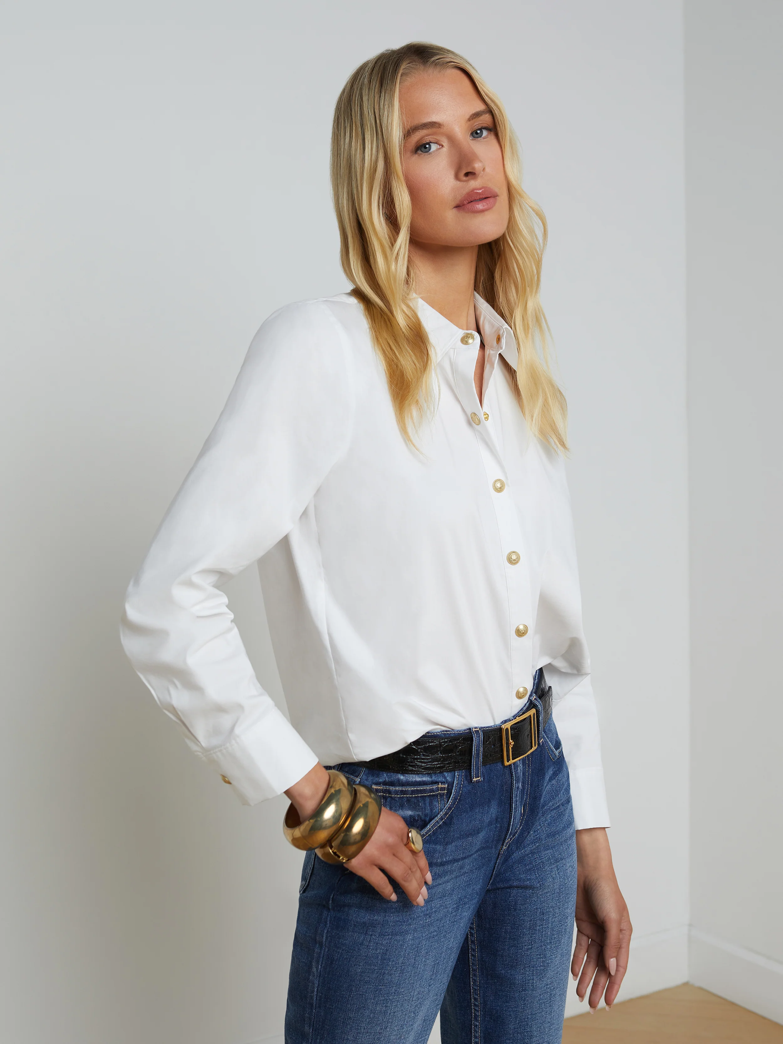 40691NPOwg L'AGENCE Ellery Button-Down Shirt