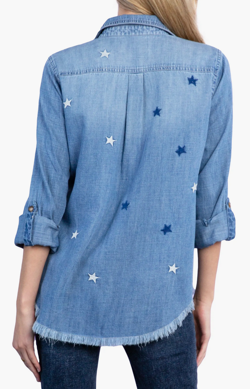 BT6772Td BillyT Denim Stars Shirt