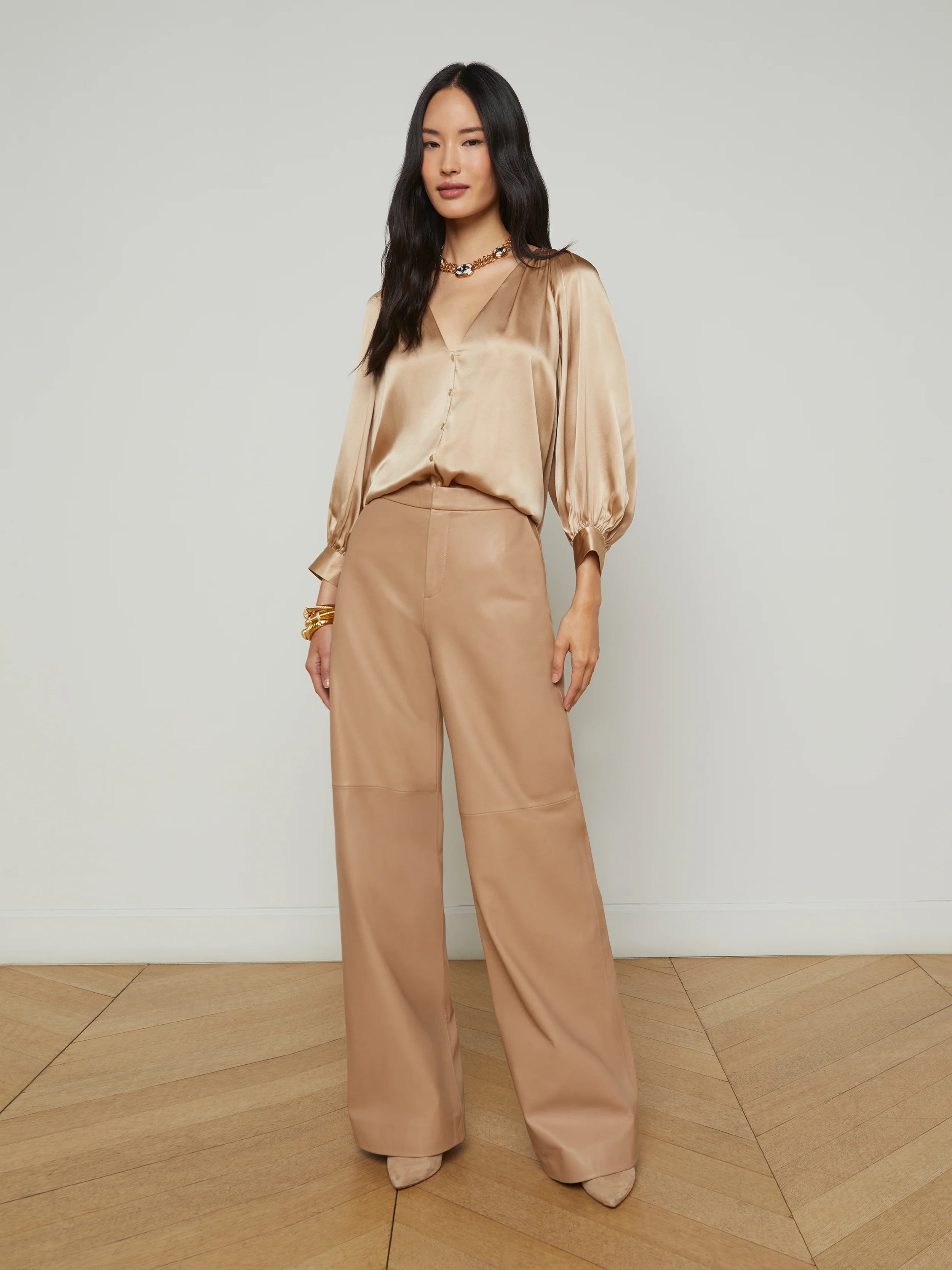 40693CLWalm L'AGENCE Kaili 3/4 Silk Blouse