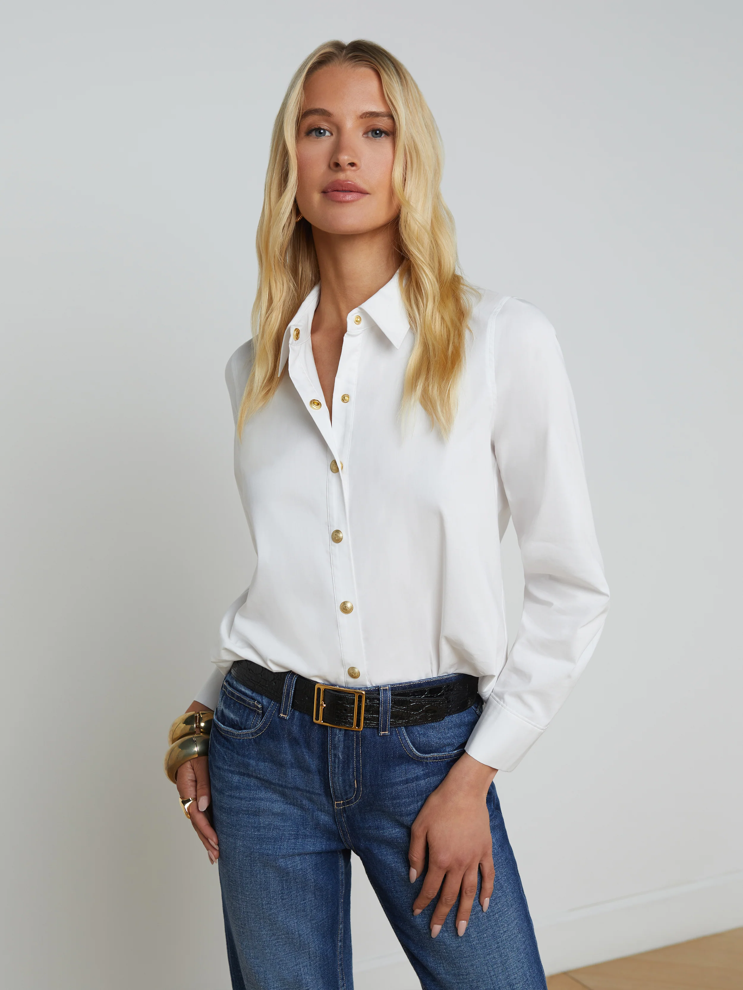 40691NPOwg L'AGENCE Ellery Button-Down Shirt