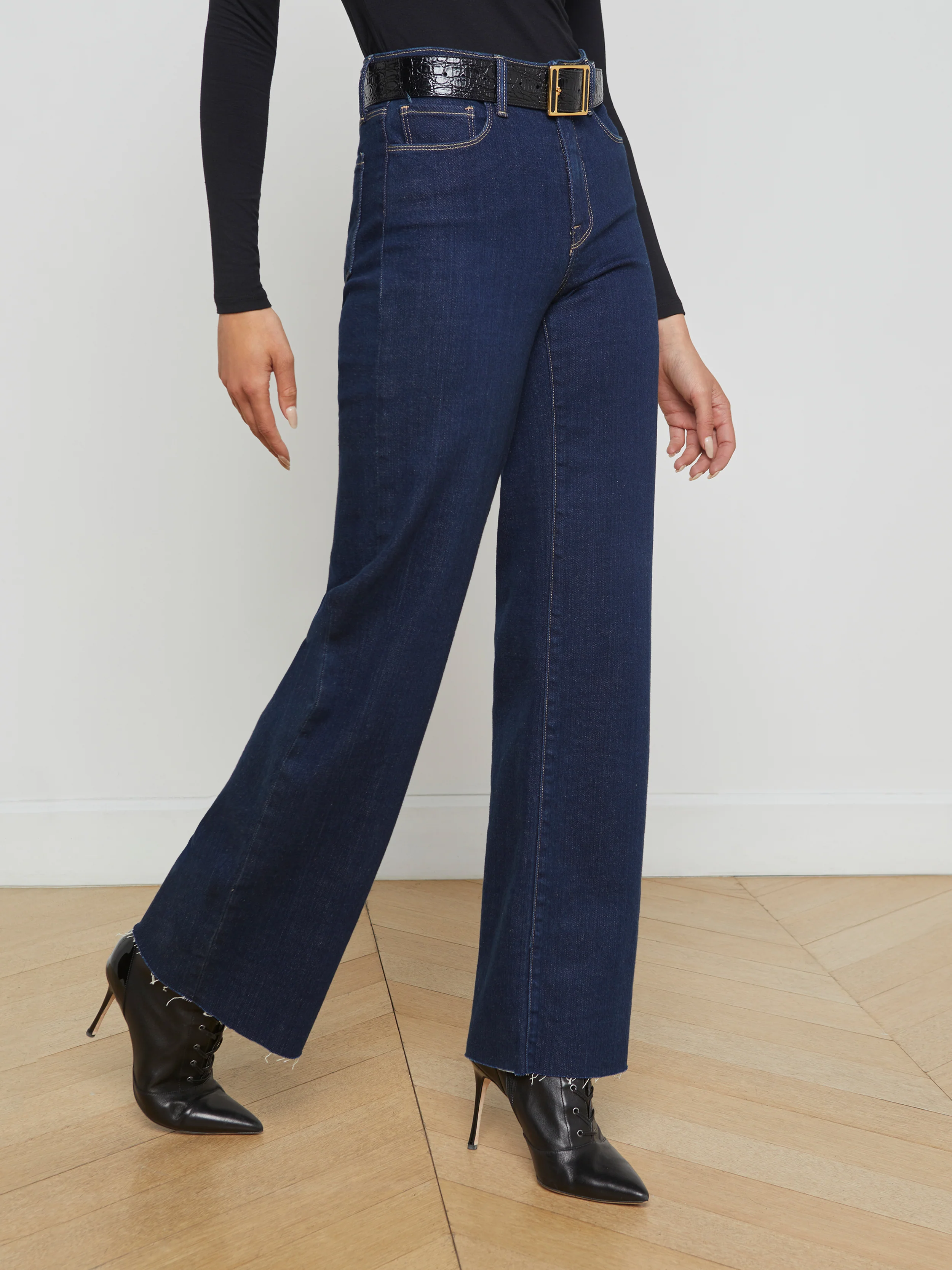 2850RDMRk L'AGENCE Scottie H/R Wide Leg