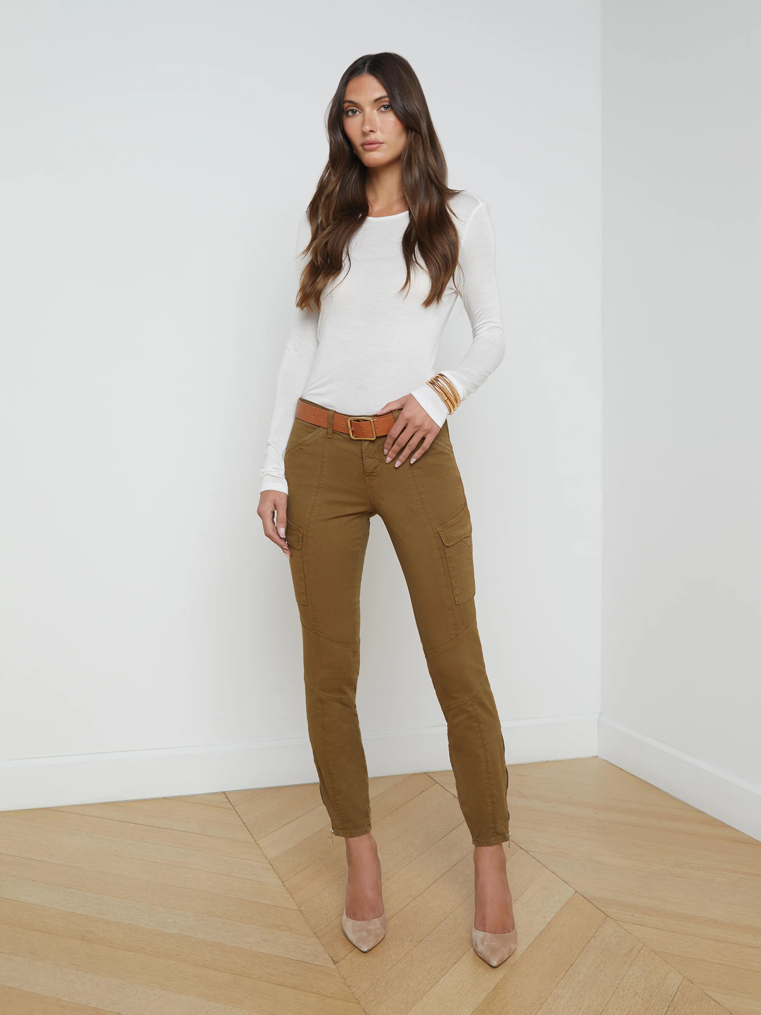 2881PNKbo L'AGENCE Patton Cargo Skinny Pant