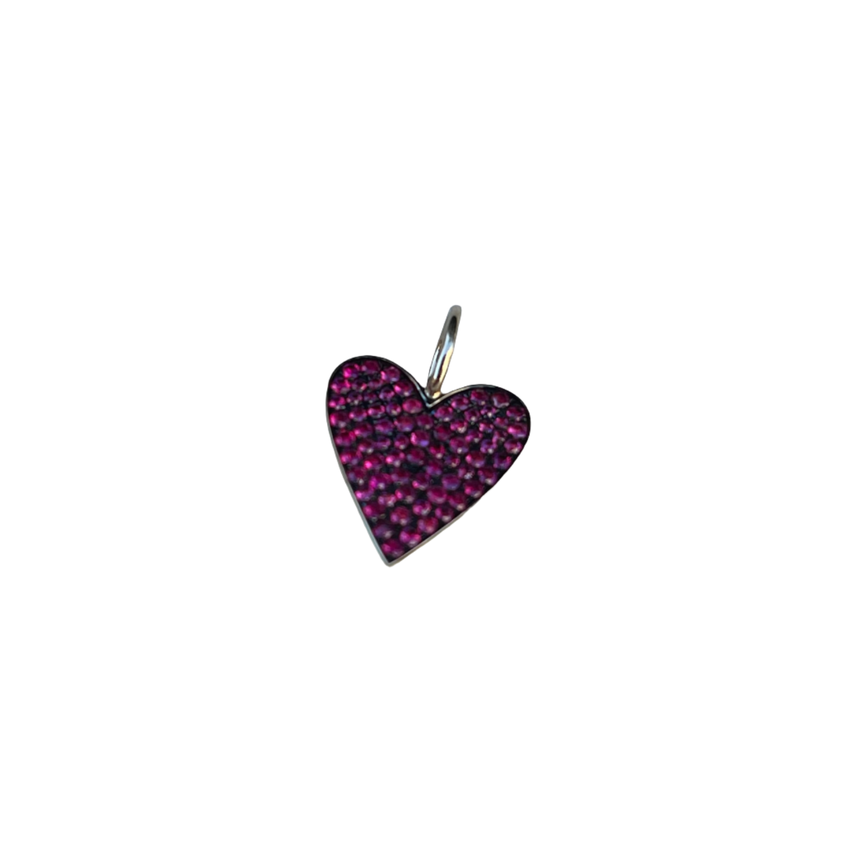 WD945 14kt gold Pave Ruby heart PENDANT Only